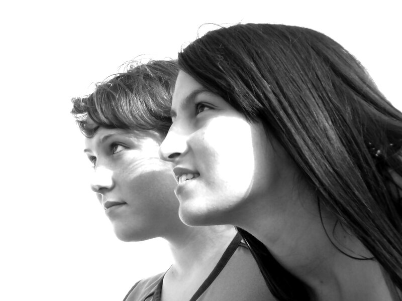 two women in profile