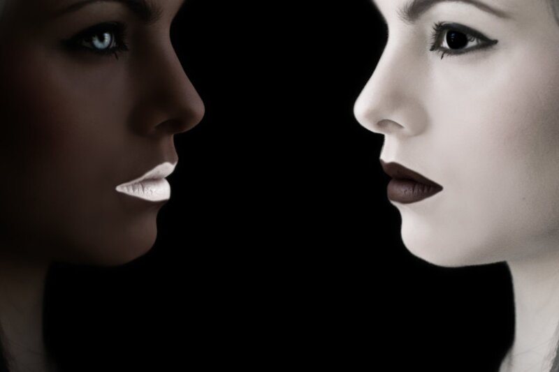 Two Women in Profile — Black