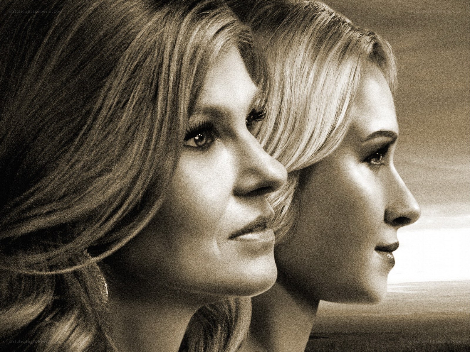 two women in profile