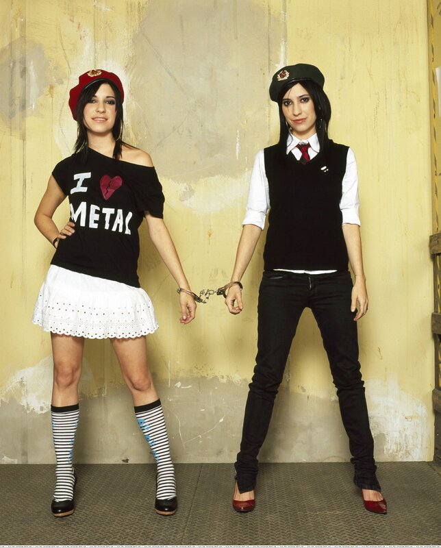 Two women in punk-inspired outfits