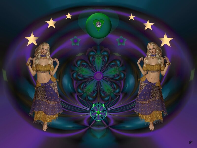 Two Women in Purple Outfits — Mystical