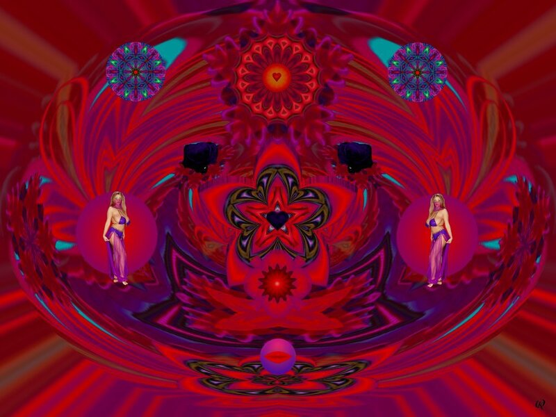 Two Women in Purple Outfits — Red, Hypnotic