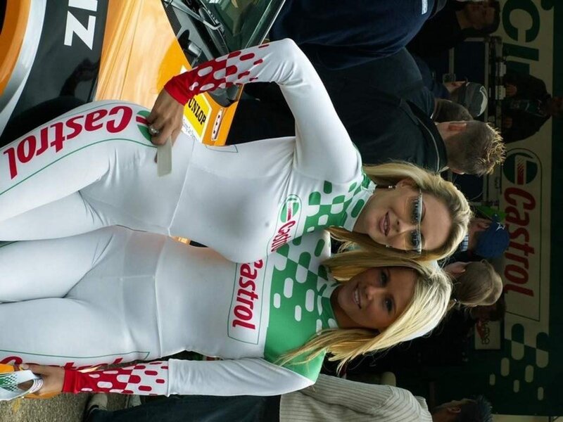 Two Women in Racing Suits