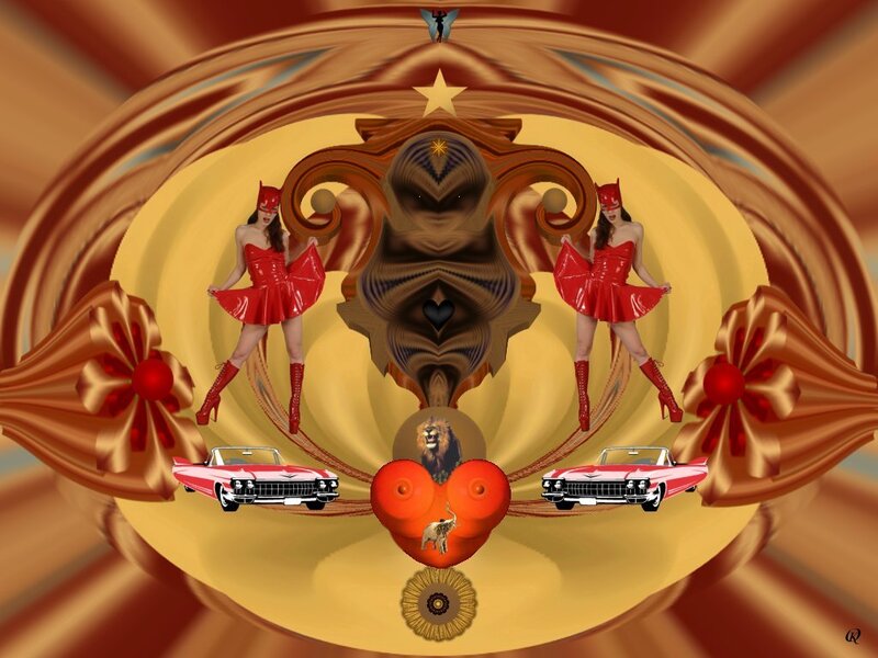 Two Women in Red Costumes — Surreal