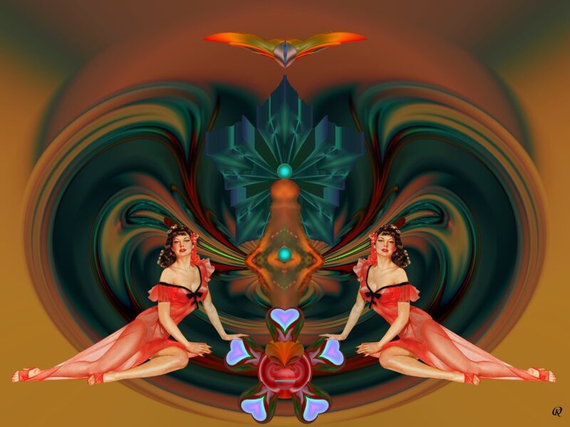 Two Women in Red Dresses — Dramatic