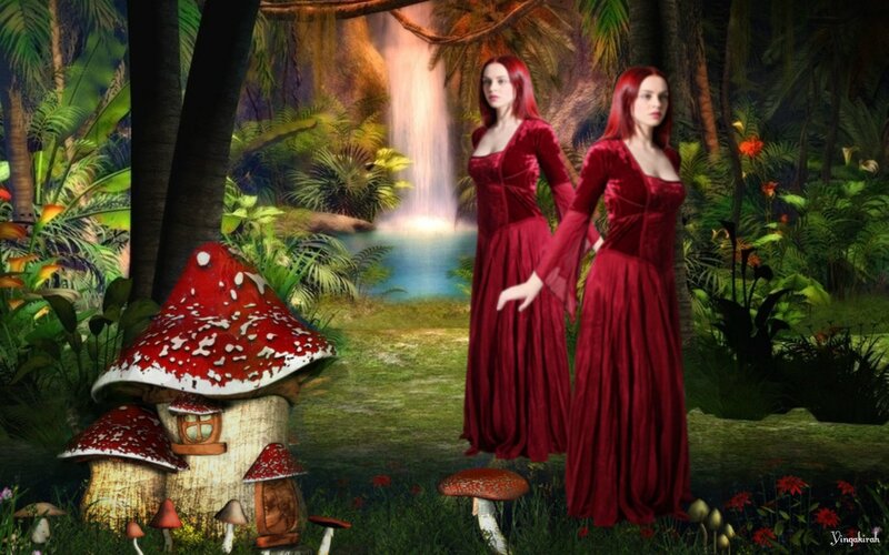 Two Women in Red Dresses — Fantastical