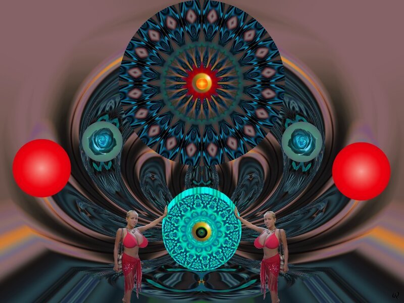 Two Women in Red Outfits — Hypnotic