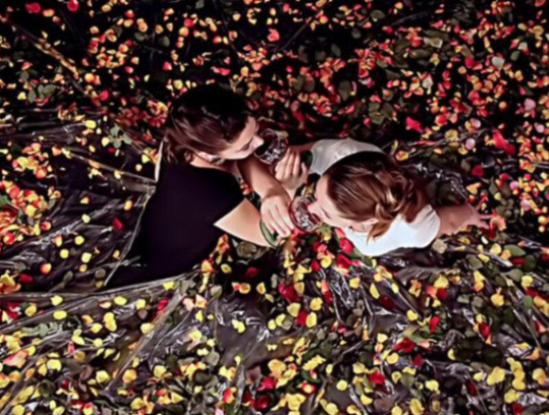 Two Women in Rose Petals