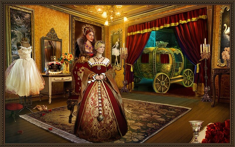 Two Women in Royal Dresses