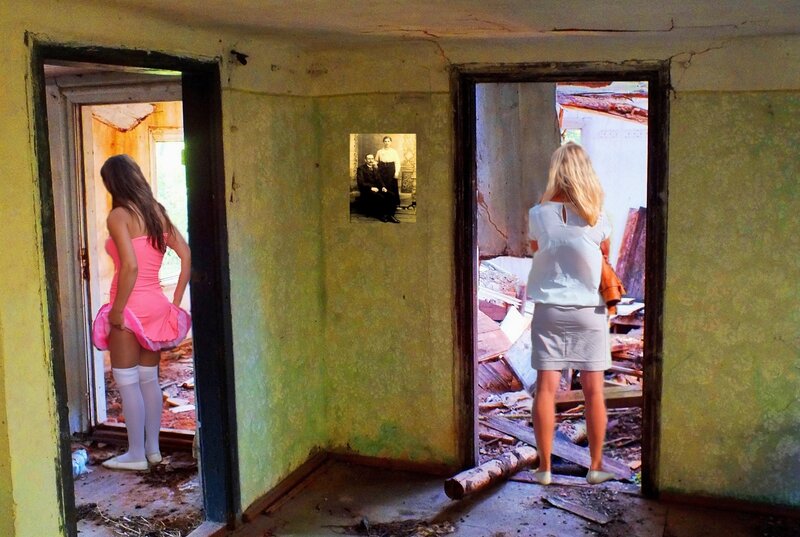 Two Women in Ruined Room
