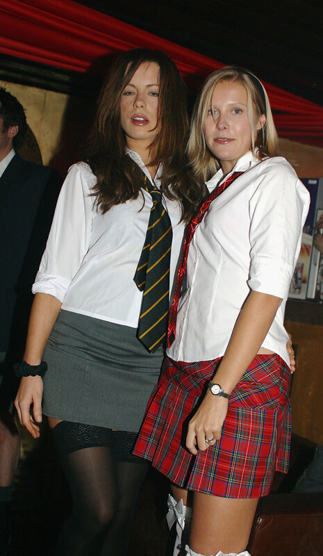 Two women in school uniforms