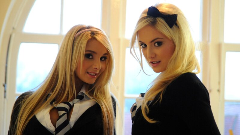 two women in school uniforms