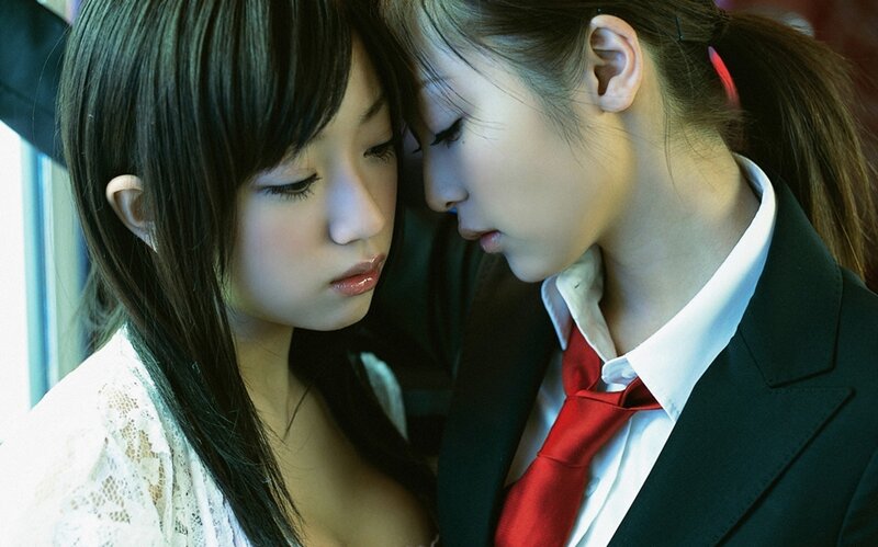 two women in school uniforms