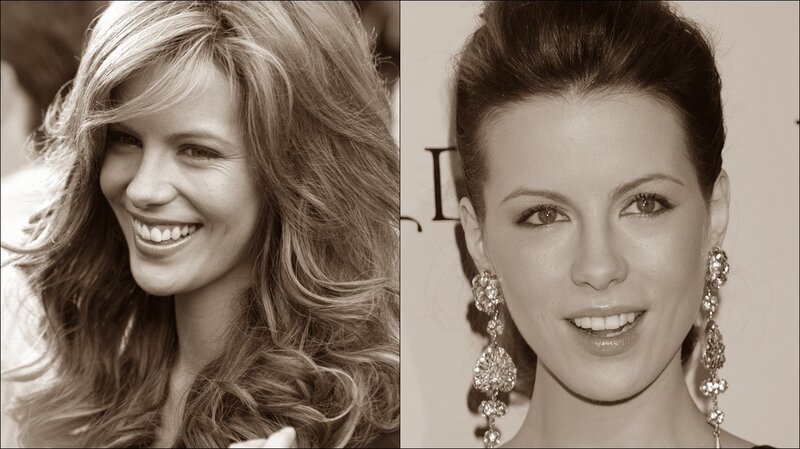 Two women in sepia portraits