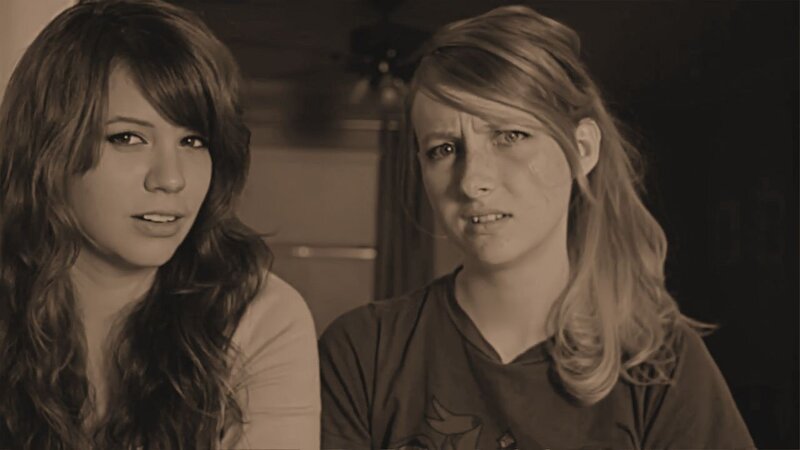 two women in sepia tone