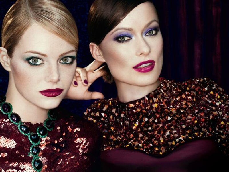 Two Women in Sequined Dresses — Maroon