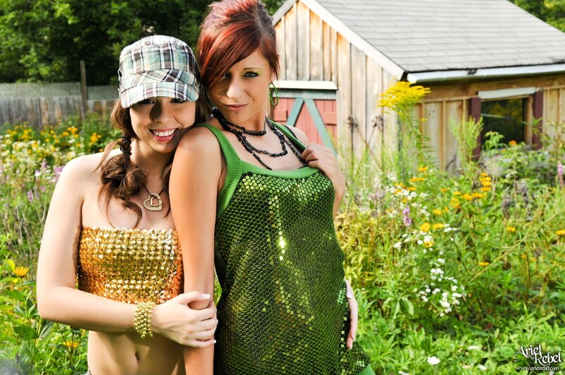 Two Women in Sequined Tops — Green