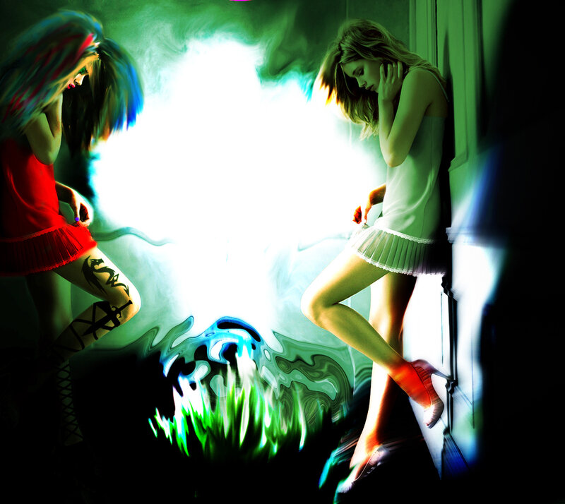 Two Women in Skirts — Green