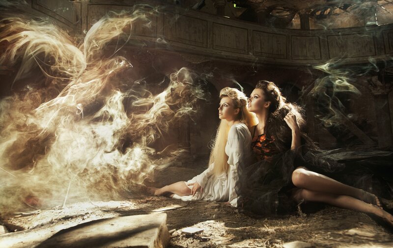 Two Women in Smoke
