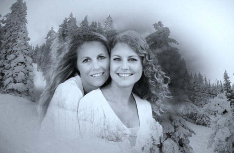 Two Women in Snow — Black