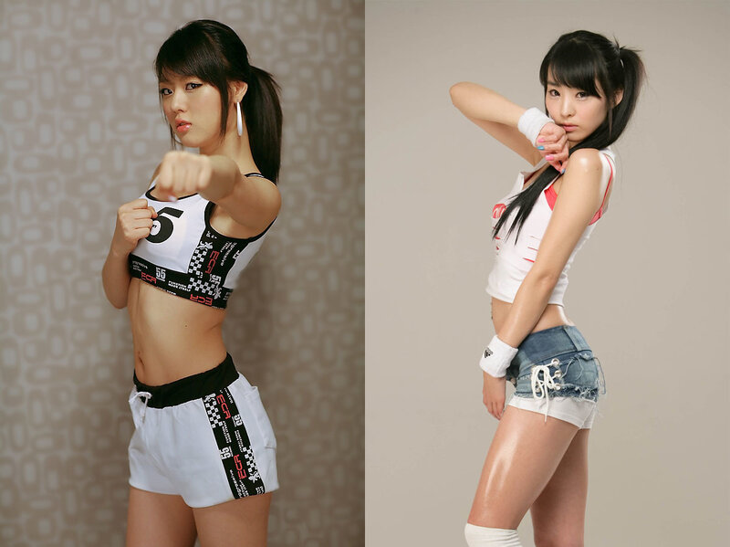 two women in sporty outfits