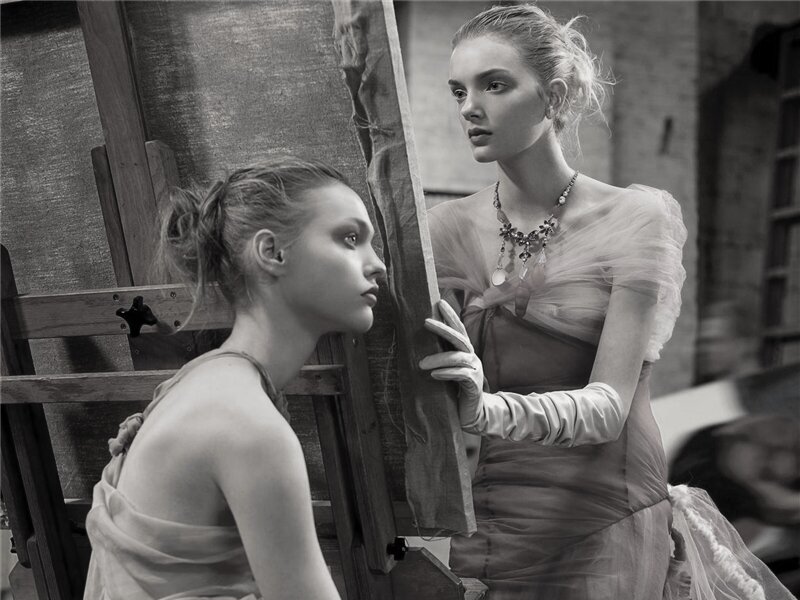 Two Women in Studio — Black