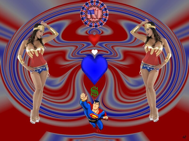 Two Women in Superhero Costumes