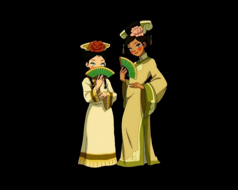 Two women in traditional attire
