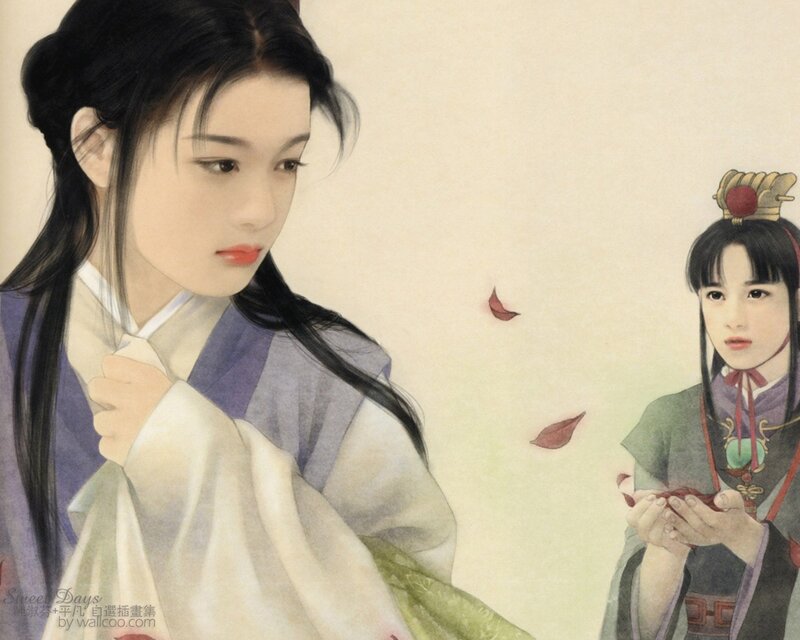 Two women in traditional attire