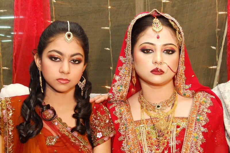 Two women in traditional Indian attire