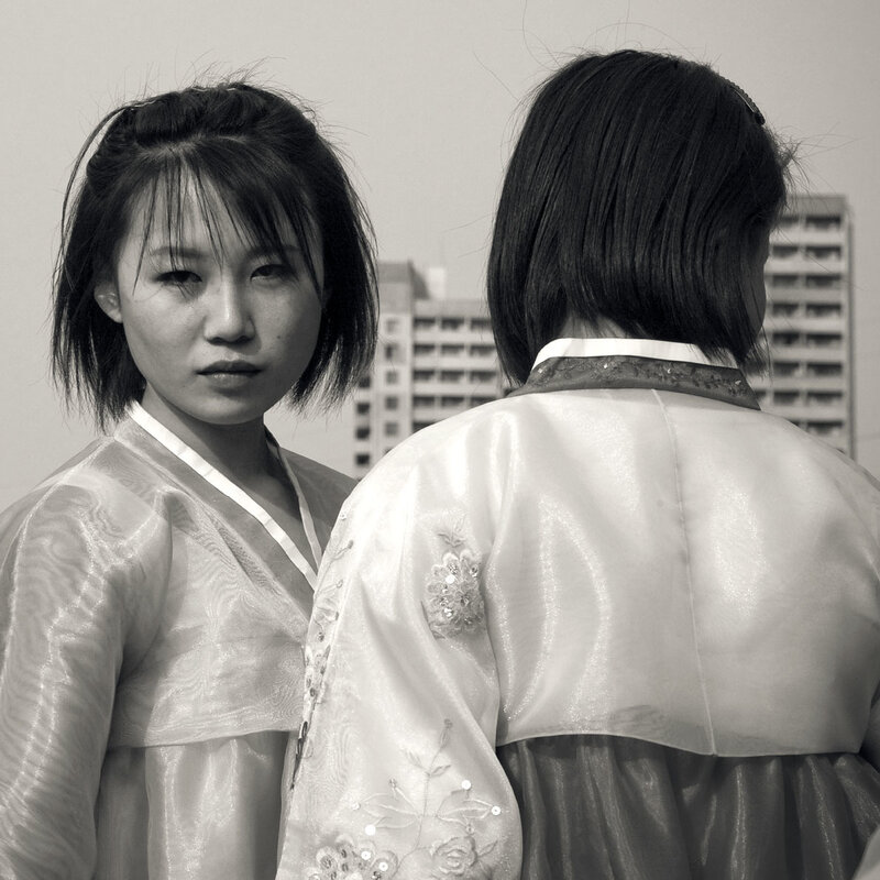 Two women in traditional Korean attire