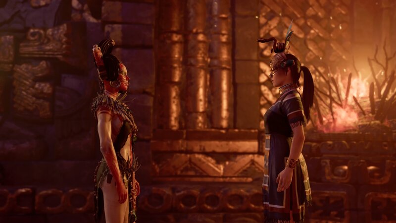 Two Women in Tribal Attire — Orange