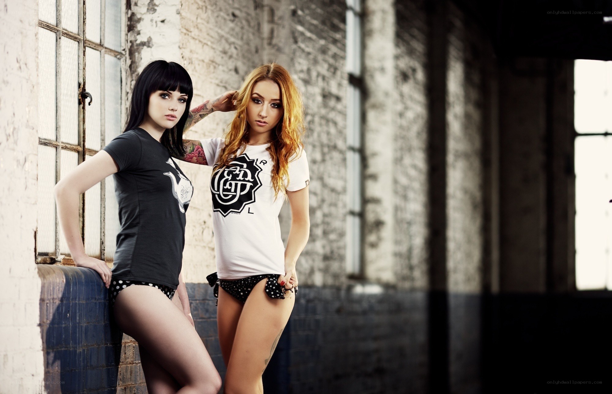 Two women in urban setting