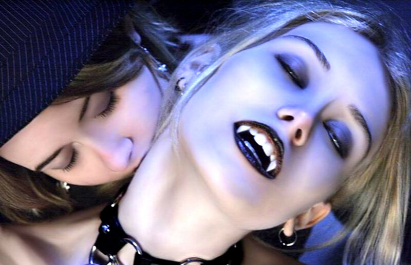 Two Women in Vampire Makeup — Blue