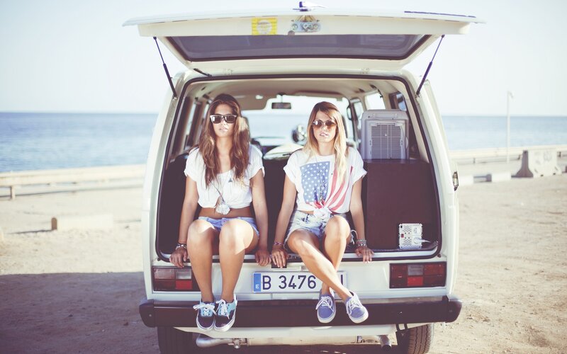 Two Women in Van