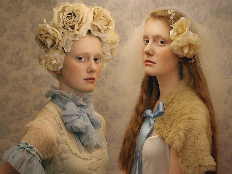 Two Women in Vintage Attire — Cream