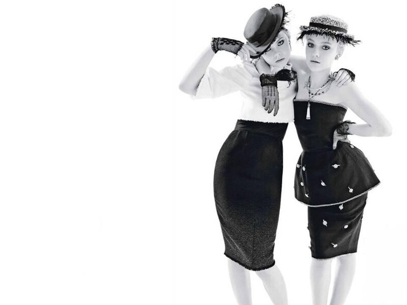 Two Women in Vintage Outfits — Black