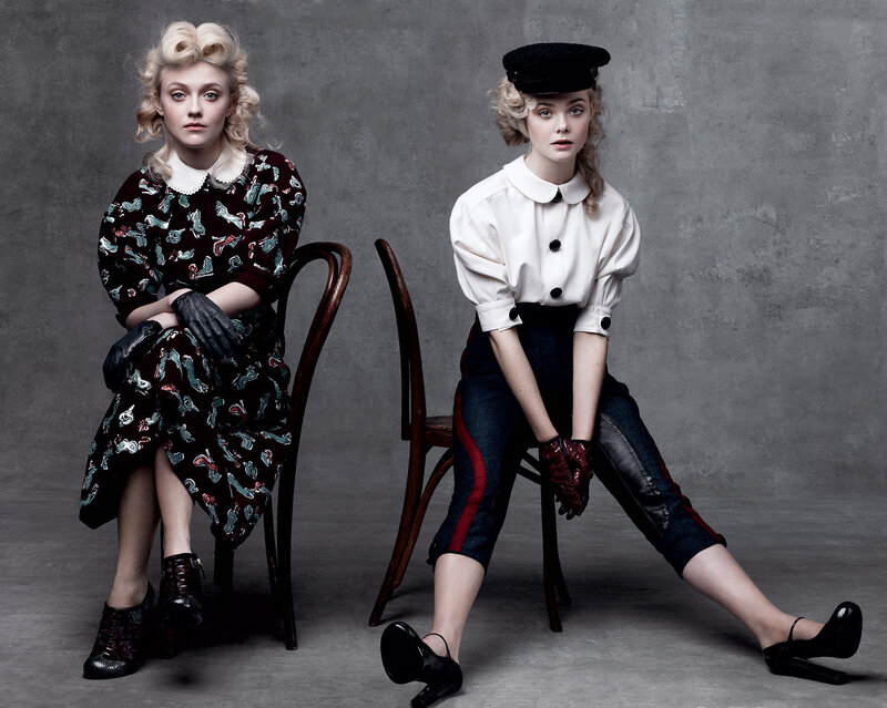 Two Women in Vintage Outfits — Gray