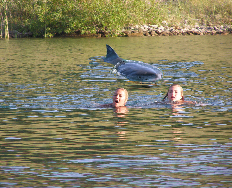 Two Women in Water — Green