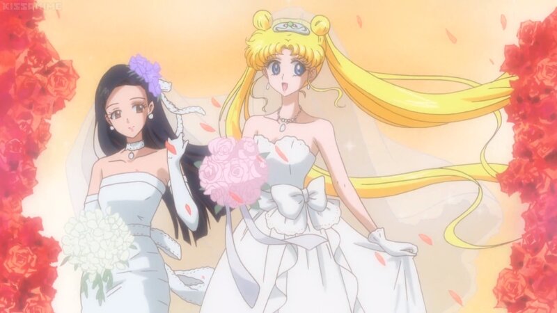 Two Women in Wedding Dresses — White, Festive