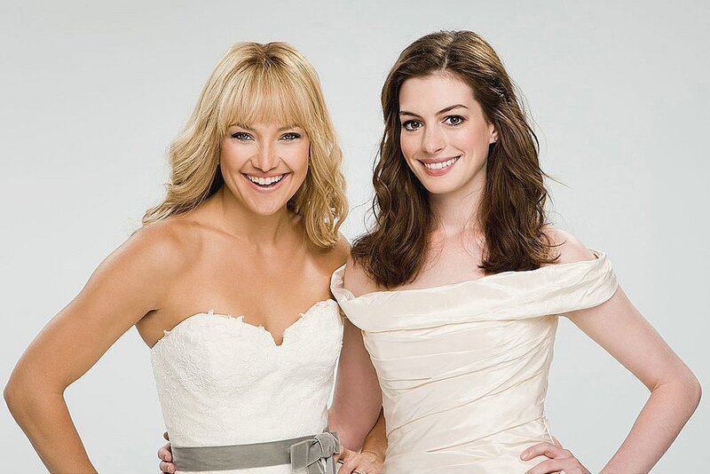Two Women in Wedding Dresses — White, Happy