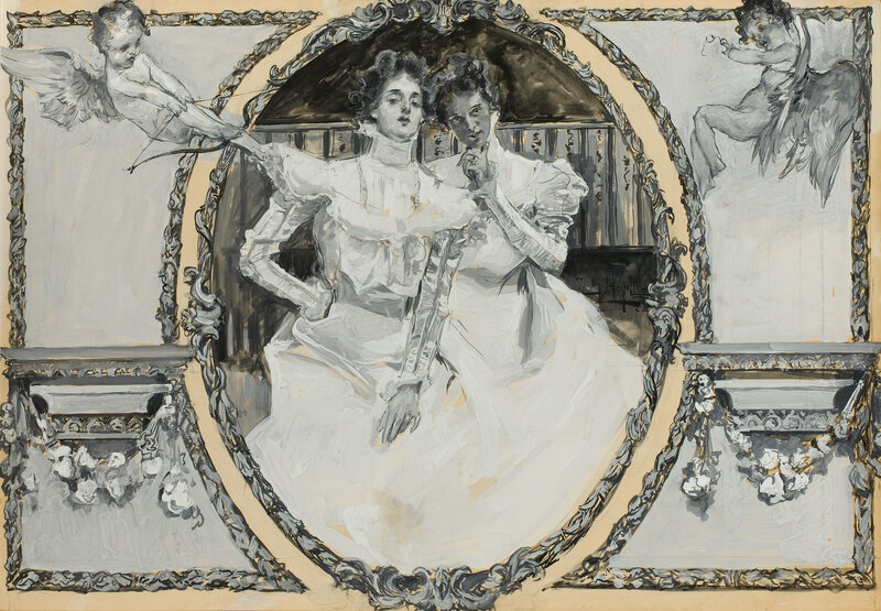 Two women in white dresses