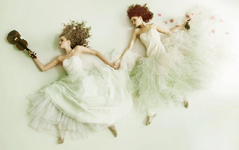 Two Women in White Dresses — Dreamy