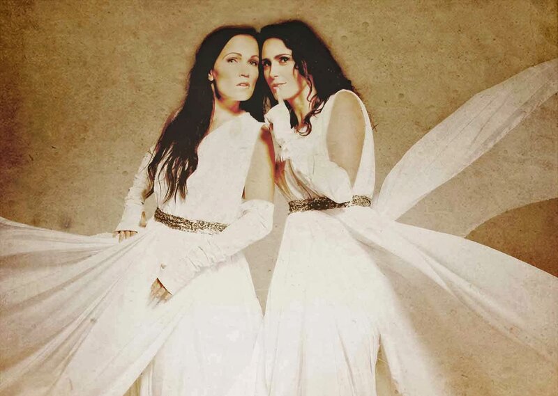 Two Women in White Dresses — Serene, Photograph, Veil