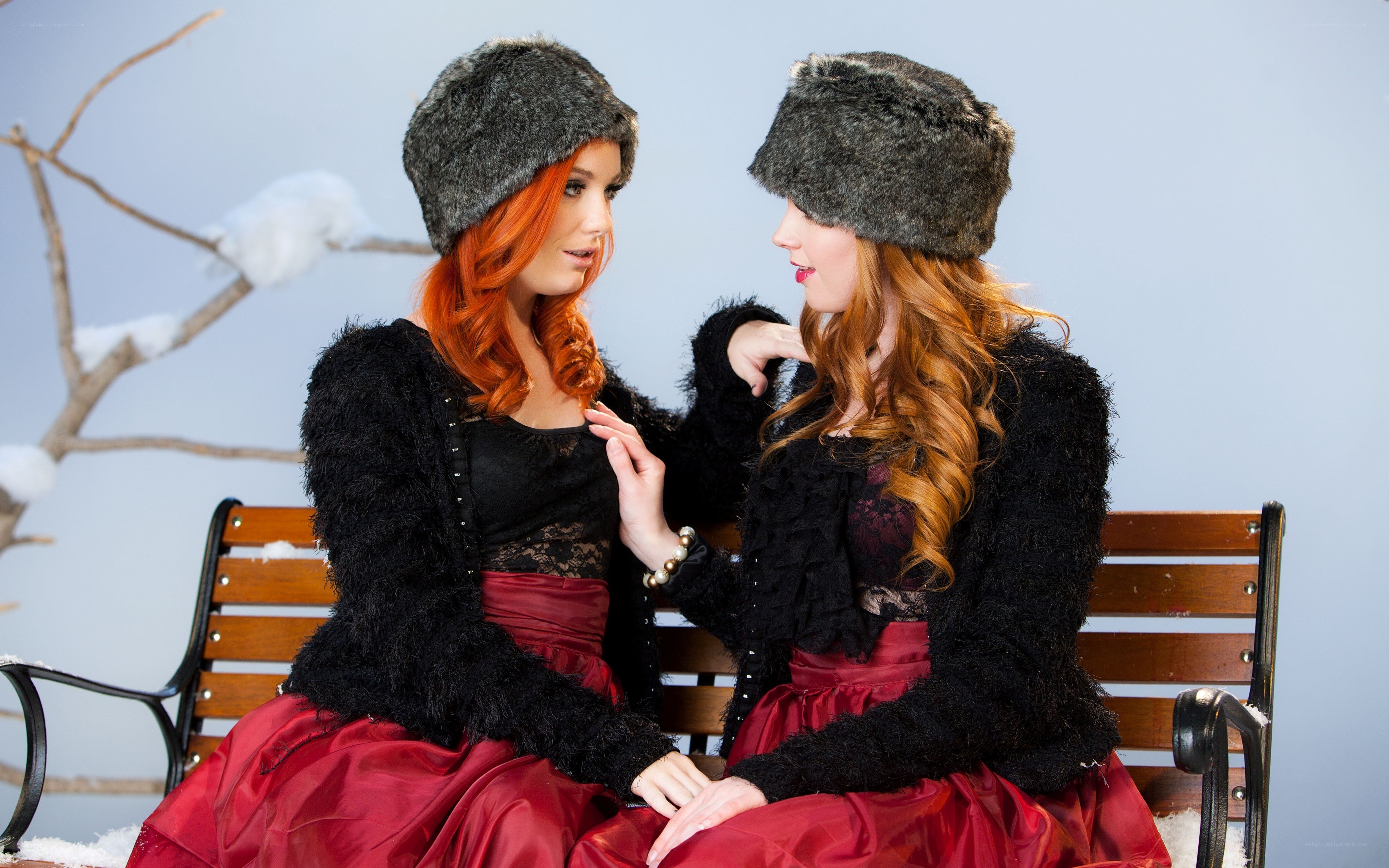 Two women in winter attire
