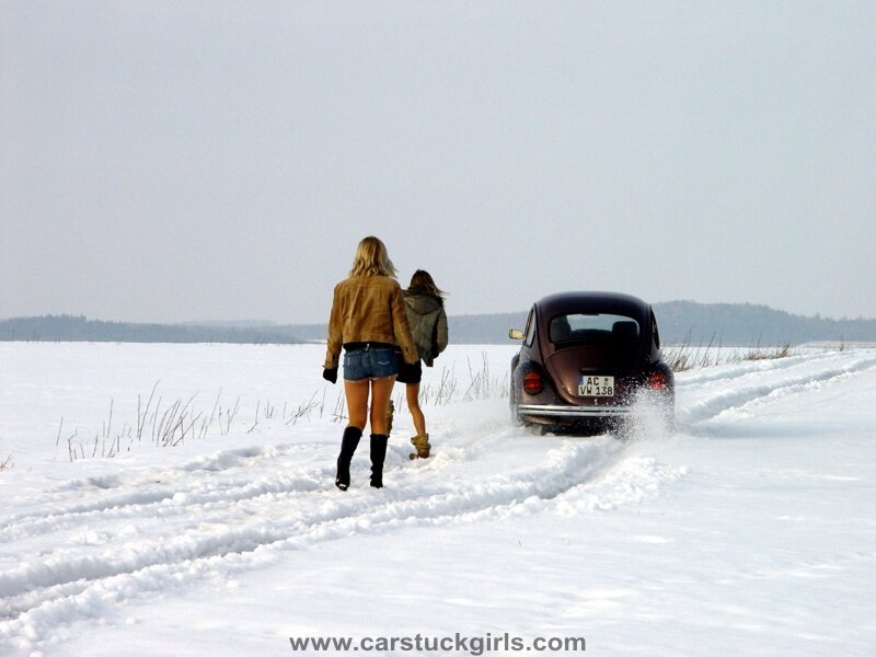 Two Women in Winter — White, Cold