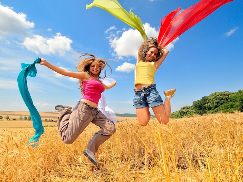 Two Women Jumping