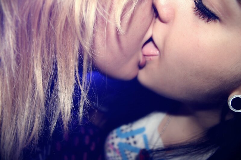 two women kissing