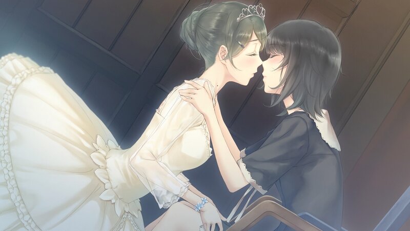 Two Women Kissing — White, Intimate