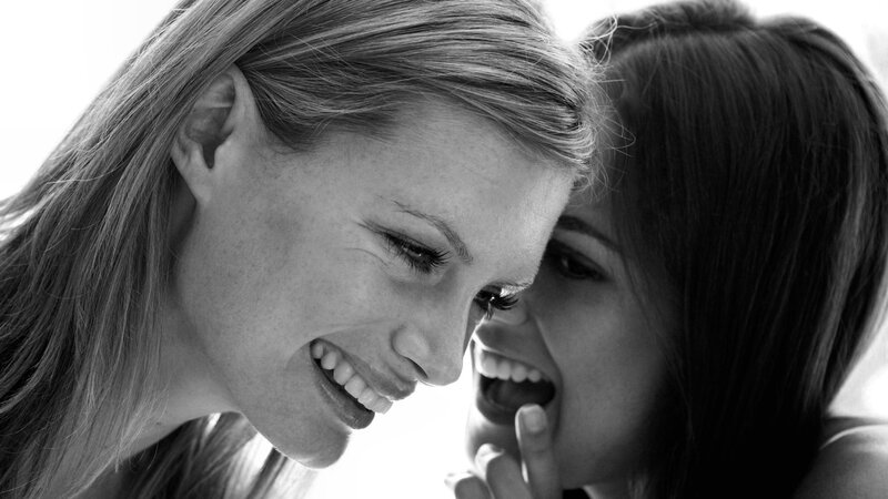 Two Women Laughing — Black, Joyful